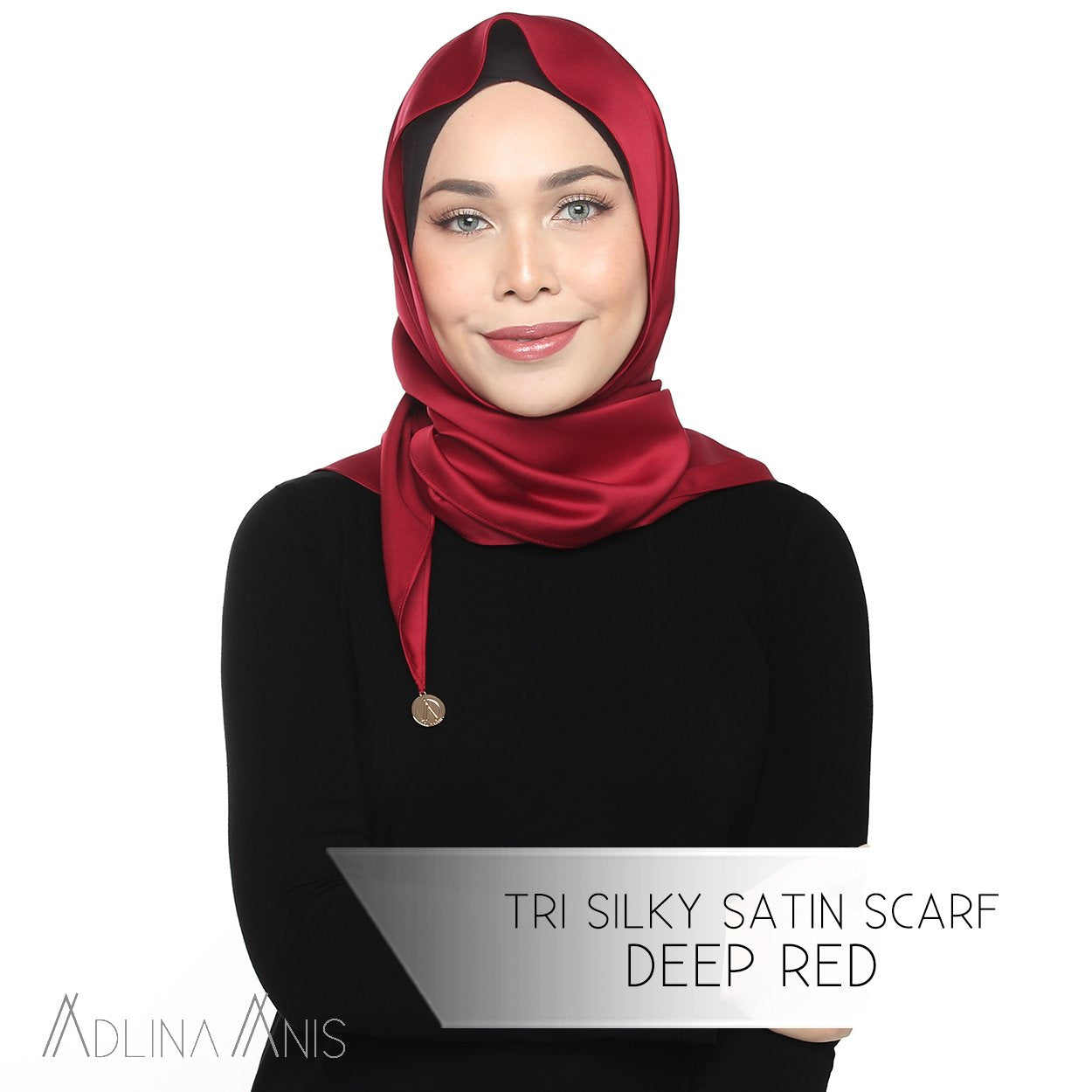 Tri Silky Satin Scarf - Deep Red - Tri scarves - Adlina Anis - Third Culture Boutique