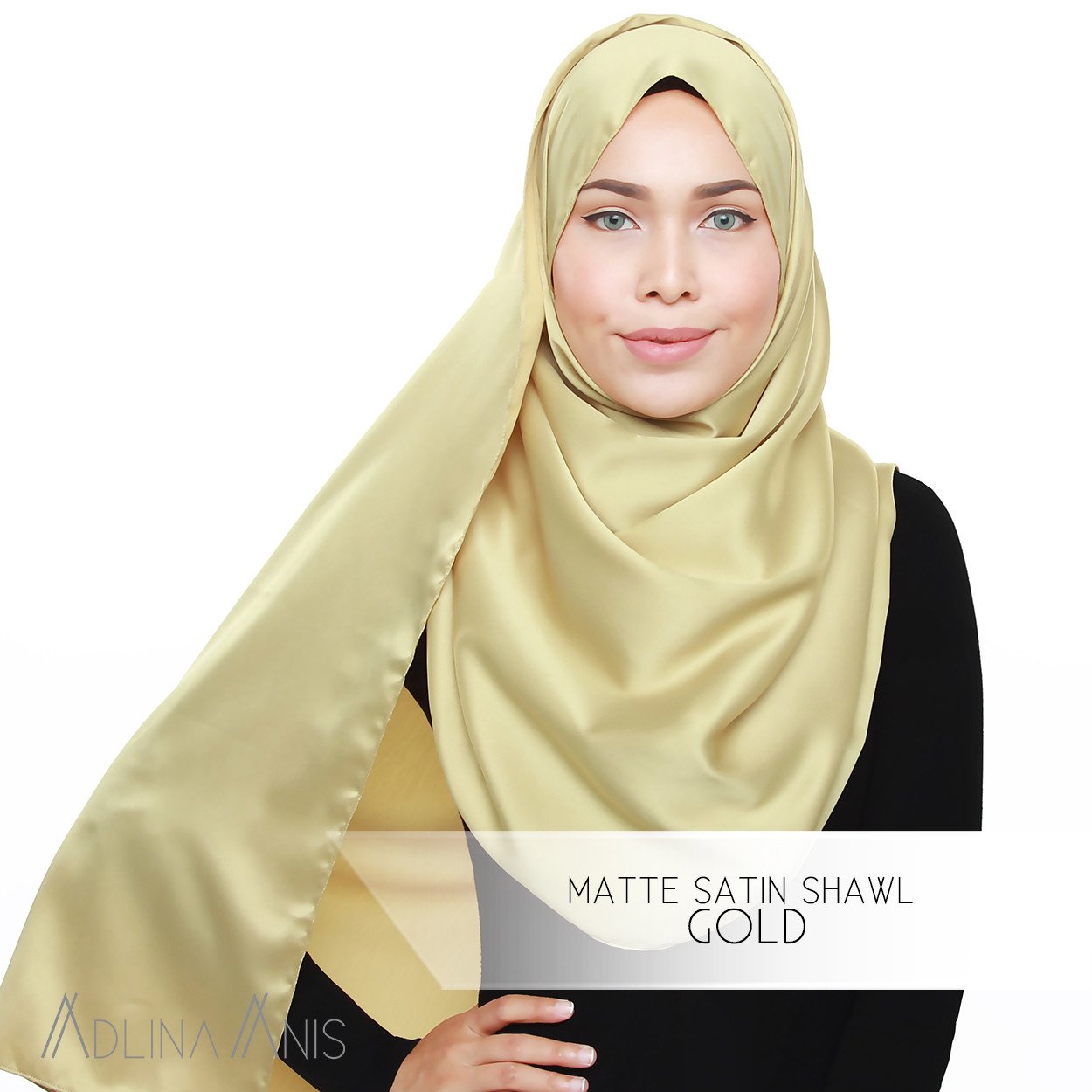 Matte Satin Shawl - Gold - Satin - Adlina Anis - Third Culture Boutique
