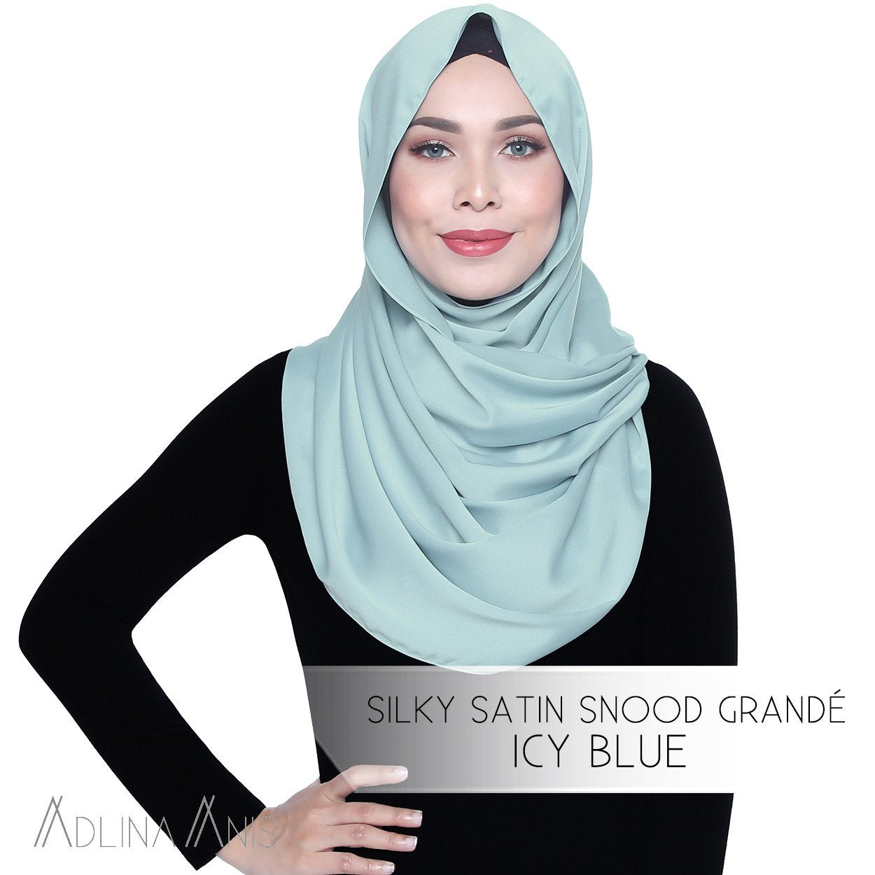 Silky Satin Snood Grande - Icy Blue - Snoods Grande - Adlina Anis - Third Culture Boutique