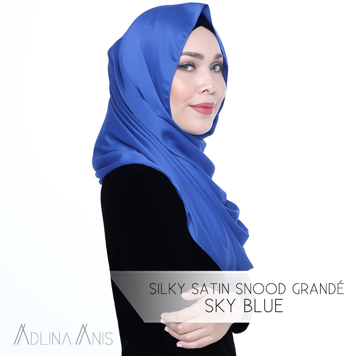 Silky Satin Snood Grande - Sky Blue - Snoods Grande - Adlina Anis - Third Culture Boutique