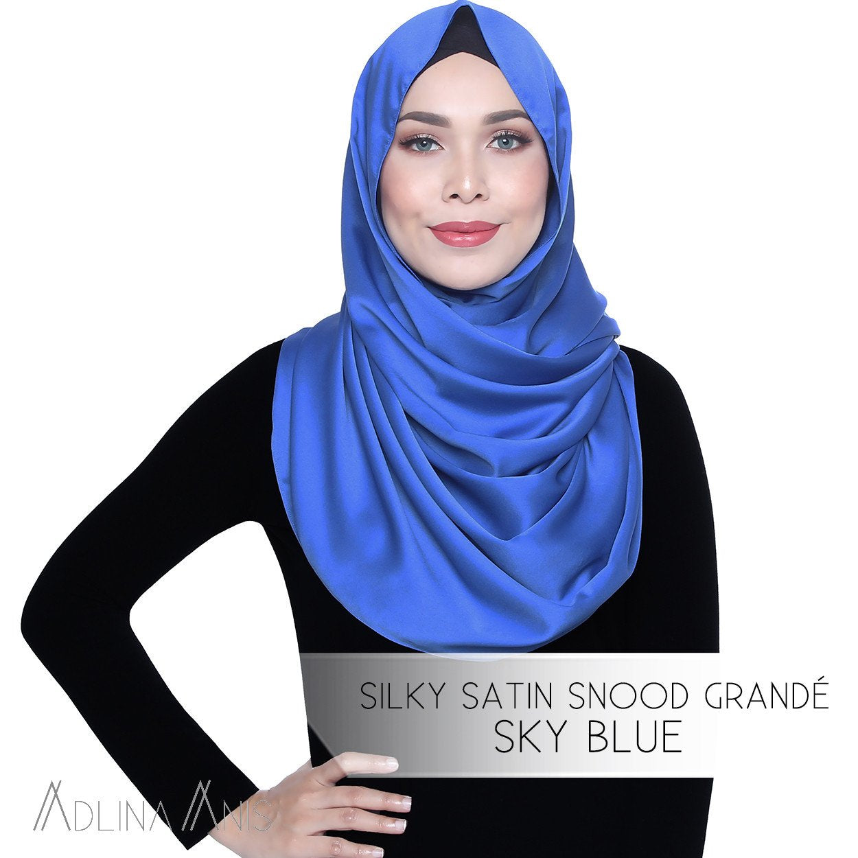 Silky Satin Snood Grande - Sky Blue - Snoods Grande - Adlina Anis - Third Culture Boutique