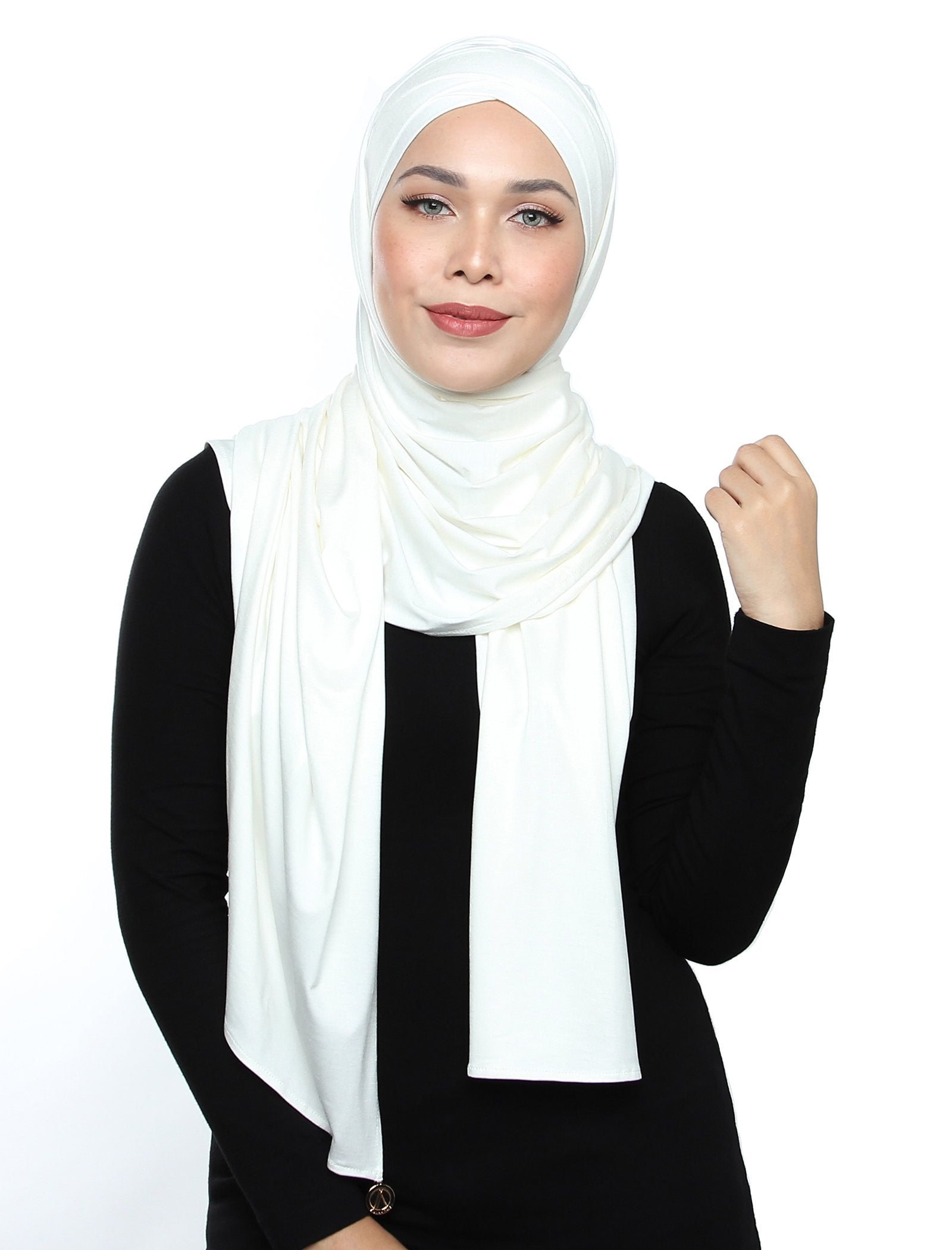 Lux Turban Jersey Shawl - White - Third Culture Boutique