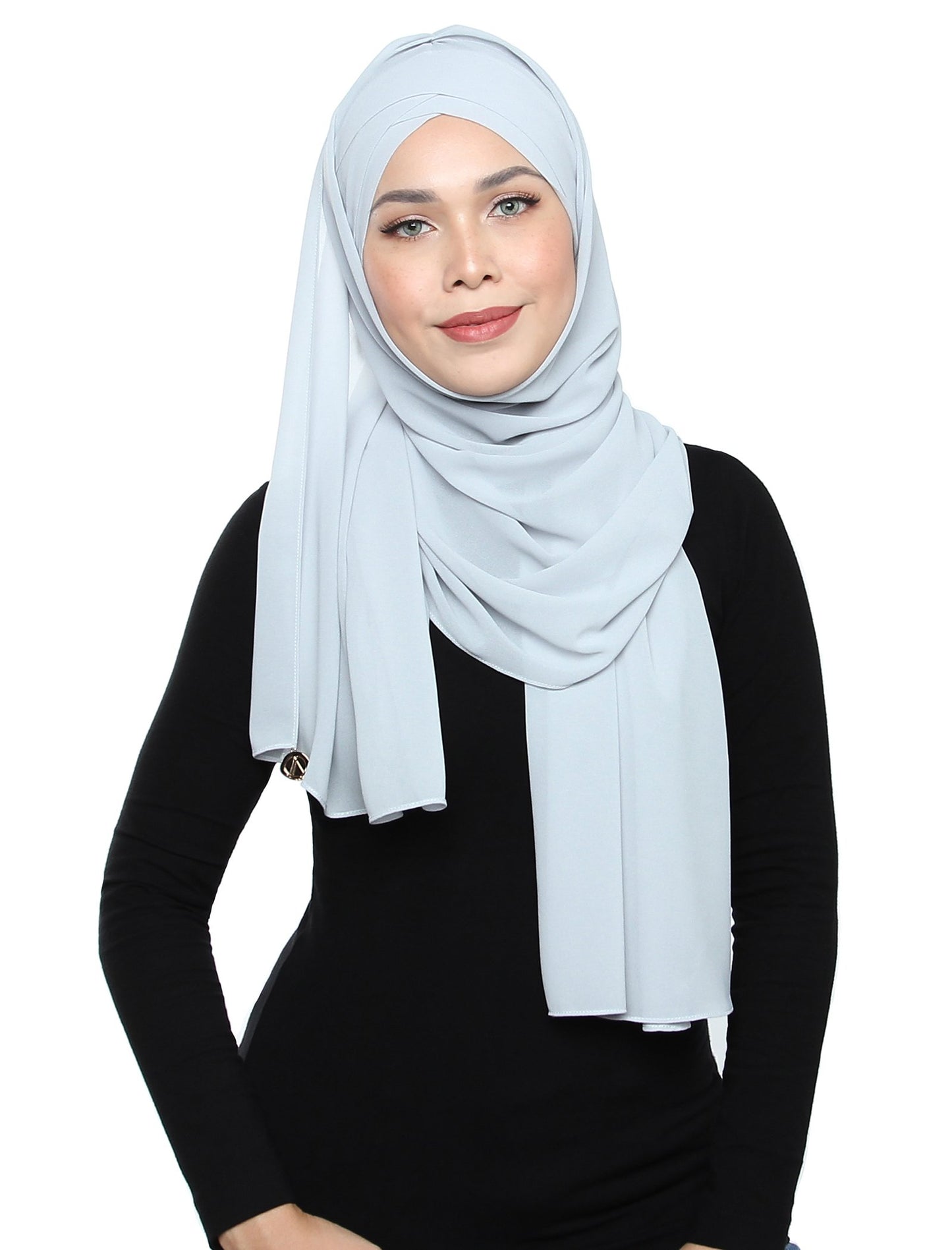 Lux Turban Chiffon Shawl - Misty Grey - Third Culture Boutique