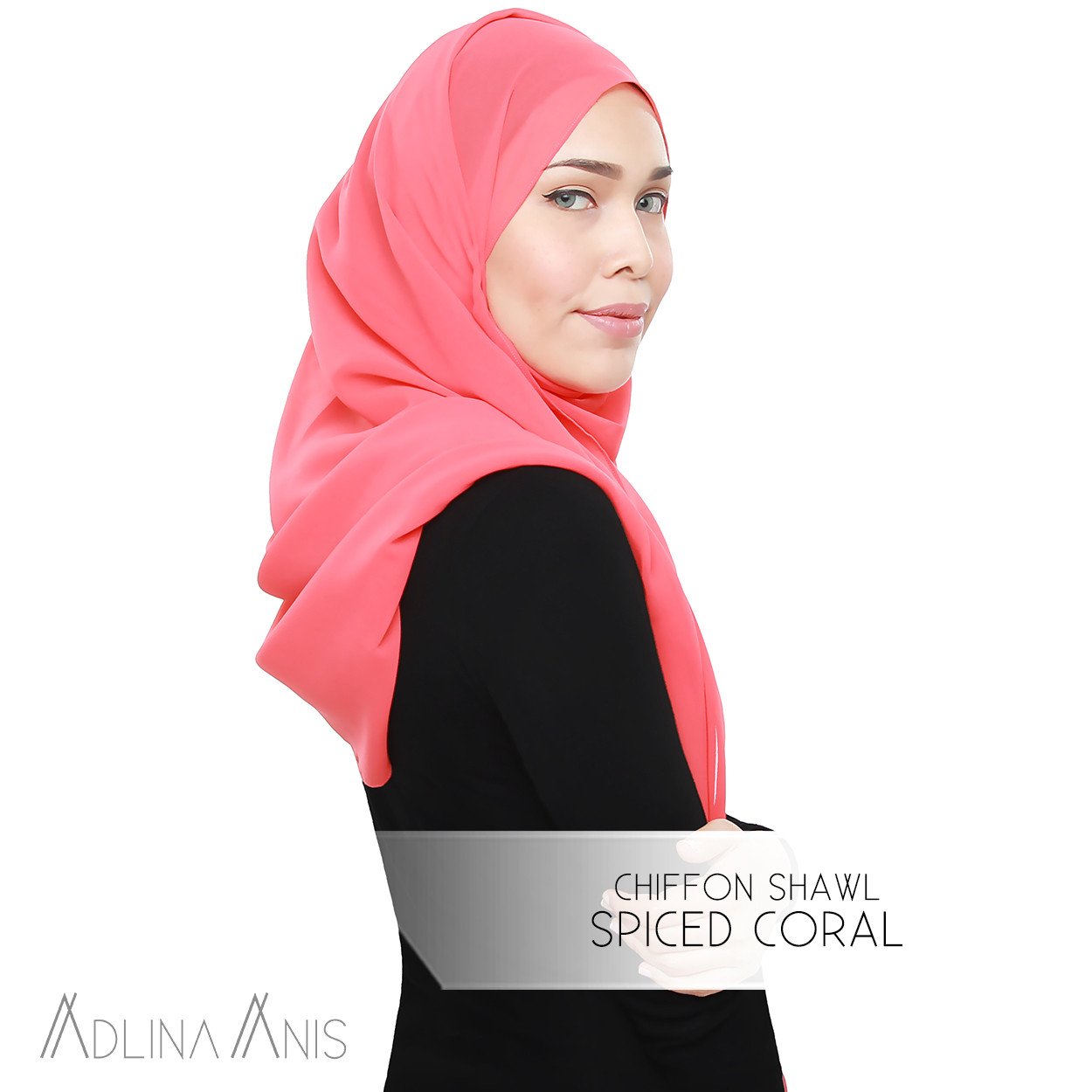 Chiffon Shawl - Spiced Coral - Premium Chiffon - Adlina Anis - Third Culture Boutique