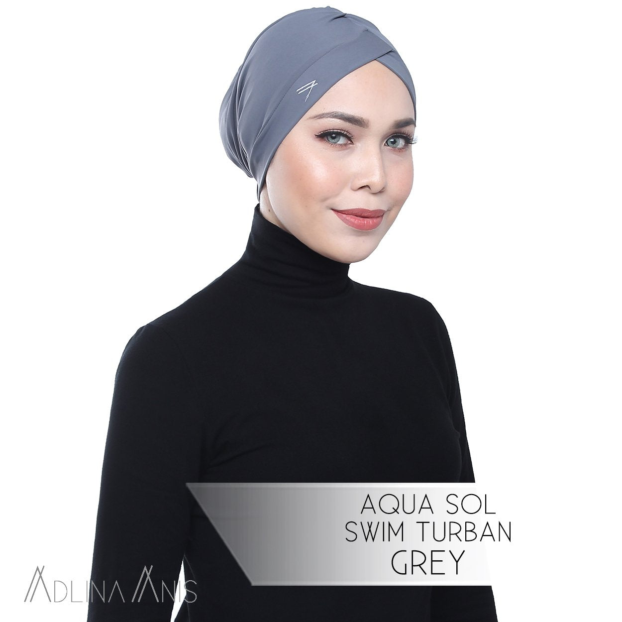 Aqua Sol Swim Turban - Grey - Swimming caps - Adlina Anis - Third Culture Boutique