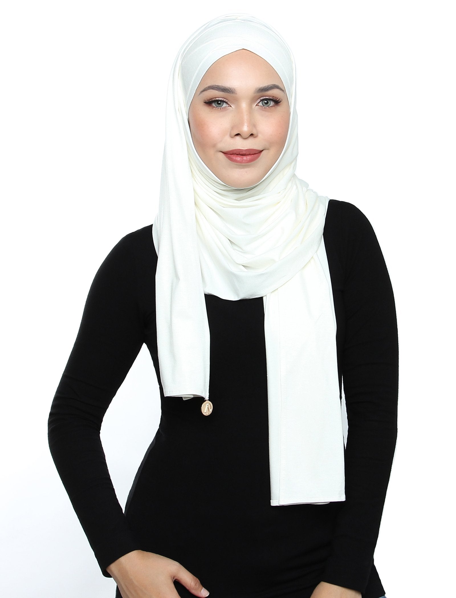 Lux Turban Jersey Shawl - White - Third Culture Boutique